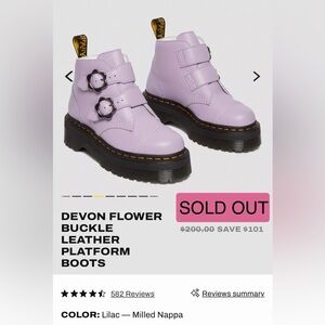 Doc Martens Devon Boot Lilac Flower Buckle